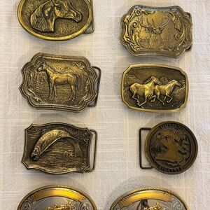 Vintage solid brass belt buckles